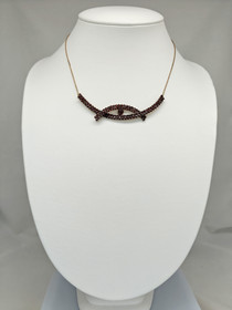 Vintage gold plated silver garnet necklace