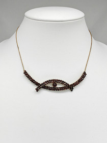 Vintage gold plated silver garnet necklace