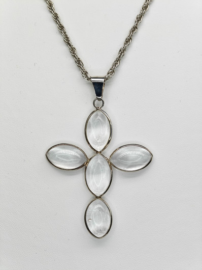 Vintage silver quartz necklace
