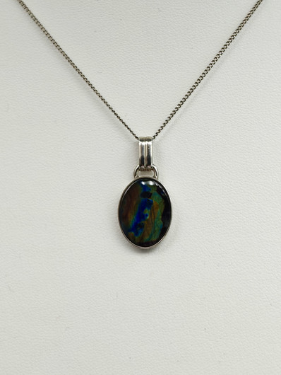 Vintage silver spectrolite necklace