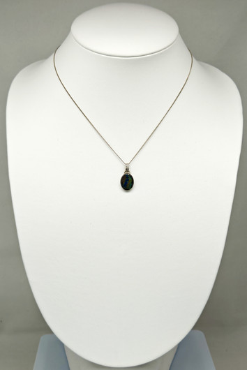 Vintage silver spectrolite necklace
