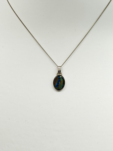Vintage silver spectrolite necklace