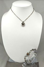 Vintage set of bracelet and necklace with tiger eye