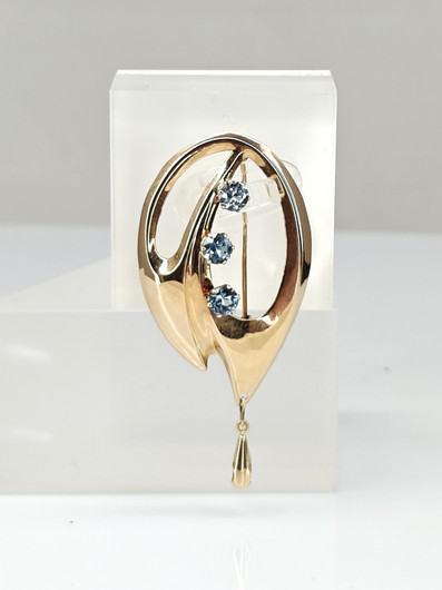 Vintage topaz spinel brooch