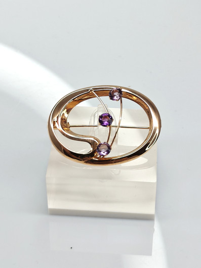 Vintage topaz amethyst brooch