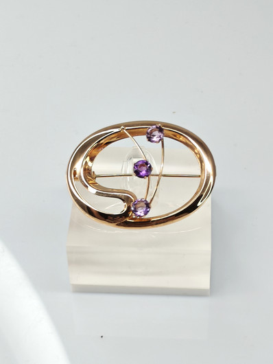 Vintage topaz amethyst brooch