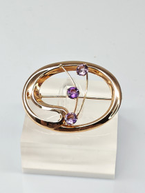 Vintage kultainen ametisti rintakoru