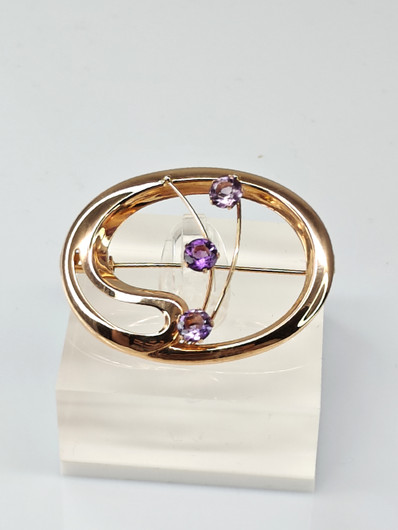 Vintage topaz amethyst brooch
