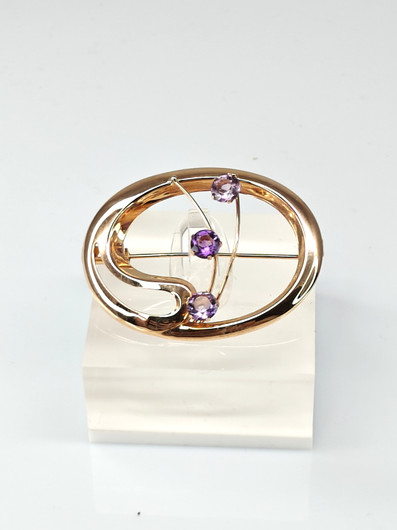 Vintage topaz amethyst brooch