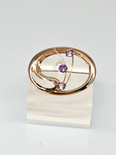 Vintage topaz amethyst brooch