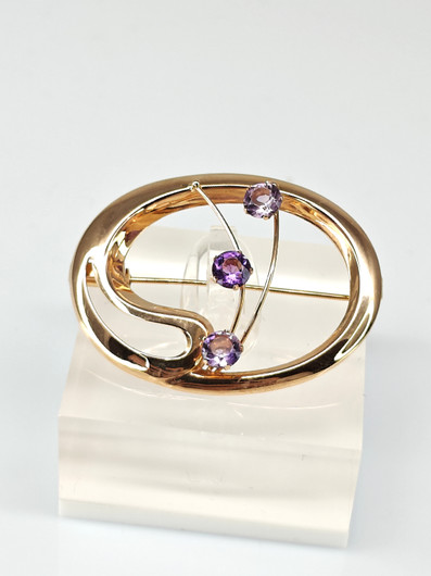 Vintage topaz amethyst brooch