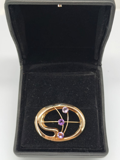 Vintage topaz amethyst brooch