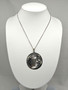 Vintage big silver pendant with chain