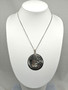 Vintage big silver pendant with chain