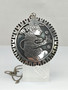 Vintage big silver pendant with chain