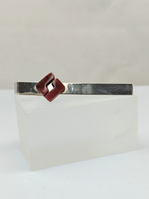 Vintage silver tie pin with tourmaline