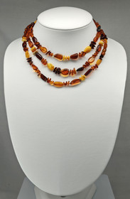 Vintage Itä-meren Meripihka erittäin pitkät helmet 145cm