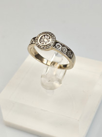 Vintage diamond white gold ring  