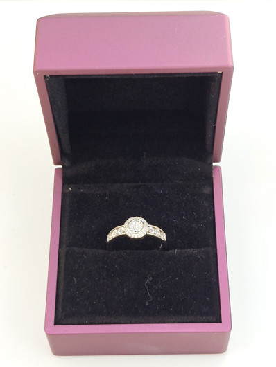 Vintage diamond white gold ring  