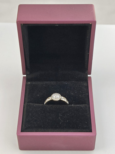 Vintage diamond white gold ring  