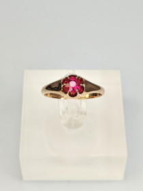 Vintage ruby (synt.) gold ring 