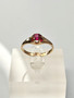 Vintage ruby (synt.) gold ring 