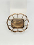 Vintage gold quartz brooch