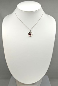 Vintage silver pendant with chain and stone