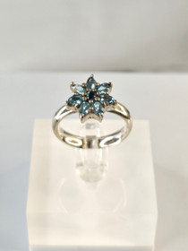 Vintage silver ring with topaz gemstones (size:18mm 56-57 EU)