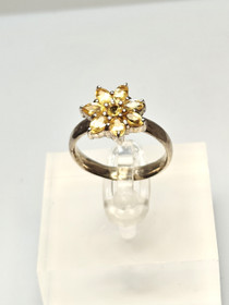 Vintage silver ring with citrine gemstones (size:18mm 56-57 EU)