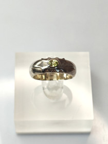 Vintage silver ring with peridot gemstone (size:16,5mm 52 EU)