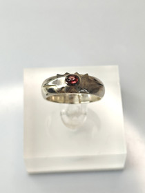 Vintage silver ring with garnet gemstone (size:18,5mm 58 EU)