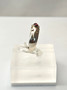 Vintage silver ring with garnet gemstone (size:17-17,5mm 53-55 EU)