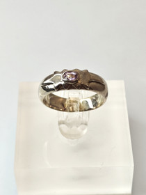 Vintage silver ring with amethyst gemstone (size:17-17,5mm 53-55 EU)