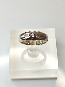 Vintage silver ring with amethyst gemstone (size:17mm 53 EU)