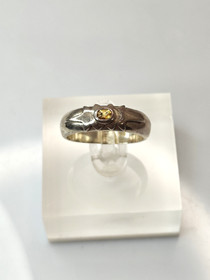 Vintage silver ring with citrine gemstone (size:16mm 50 EU)
