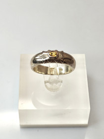 Vintage silver ring with citrine gemstone (size:16,5mm 52 EU)