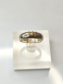 Vintage silver ring with citrine gemstone (size:17,5mm 55 EU)