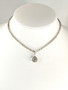 Vintage silver pendant with chain and stone