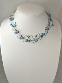 Vintage silver set of necklace and bracelet