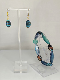 Vintage setti kaulakoru, rannekoru ja korvakorut