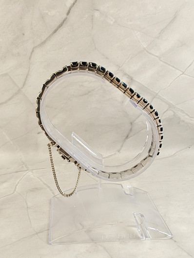 Vintage silver bracelet with sapphires