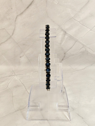 Vintage silver bracelet with sapphires