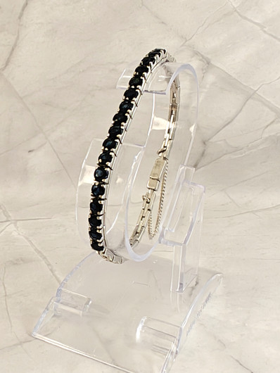 Vintage silver bracelet with sapphires