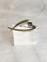 Vintage silver brooch with quartz