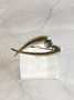 Vintage silver brooch with quartz