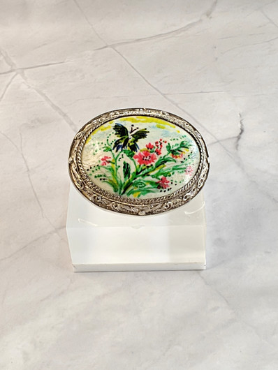 Vintage handmade silver brooch 