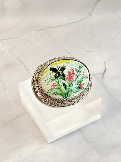 Vintage handmade silver brooch 
