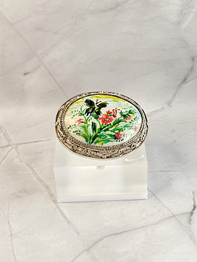Vintage handmade silver brooch 