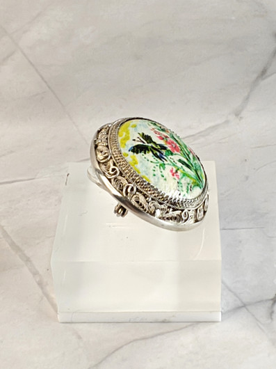Vintage handmade silver brooch 